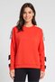 Women Sportswear Fit Long Sleeve Outdoor Sweatshirt, Dark Orange