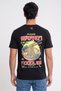 Men Round Neck Short Sleeve Graphic Print T-Shirt, Black - 4