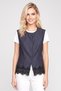Women Solid Vest Jacket, Navy