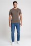 Men Crew Neck Short Sleeve Graphic Print T-Shirt, Taupe - 2