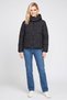 Women Quilted Puffer Jacket, Black - 2