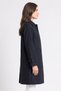 Women Plaid Trench Coat, Navy Blue - 3