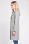 Women Textured Trench Coat, Light Grey - 3