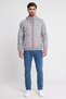 Men Hooded Long Sleeve Brand Logo Windbreaker Jacket, Light Grey - 2