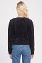 Women Mock Neck Long Sleeve Textured Sweatshirt, Black - 4
