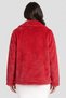 Women Textured Sherpa Jacket, Crimson Red - 4