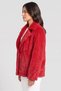Women Textured Sherpa Jacket, Crimson Red - 3