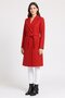 Women Textured Trench Coat, Red - 2