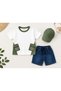 Boys' 3-Piece Set with Hat and Denim Shorts - 2