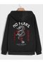 Cardigan - Black Printed Winter Oversized Hooded Zippered Pocketed Cardigan Unisex Clothing