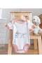 BK Kids "Milk Is the Foundation of Everything" Design Pink Baby Bodysuit and Bib Gift Set-1 - 2