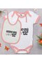 BK Kids "Gelüse Gelü" Design Pink Baby Bodysuit and Bib Gift Set-1, 0–3 Months