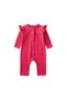 Striped Embroidered Romper, Ages 0–3, Fuchsia