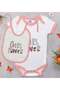 BK Kids "Girl Power" Design Pink Baby Bodysuit and Bib Gift Set—1 (6–9 Months)