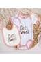 BK Kids "Girl Power" Design Pink Baby Bodysuit and Bib Gift Set—1 (6–9 Months) - 2