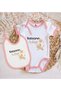 BK Kids "Daddy's Little Lion" Design Pink Baby Bodysuit and Bib Gift Set-1 - 2