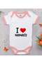 BK Kids "I Love Marmaris" Pink Baby Bodysuit - Style 1, 6–9 Months