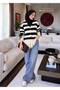 Long, Lace-Trimmed, Striped, Soft Women's Cardigan - 4