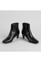 (Pine Cone) Women's Low-Heeled Zip-Up Casual Boots, BLACK - 7