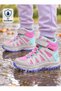 Girls' Boots: Pink, Waterproof, Velcro-Closure, Outdoor Winter Boots