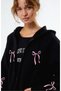 Cardigan - Black Printed Winter Oversized Hooded Zippered Pocketed Cardigan Unisex Clothing - 2