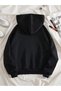 Cardigan - Black Printed Winter Oversized Hooded Zippered Pocketed Cardigan Unisex Clothing - 2