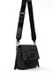 Front Zippered Shoulder Bag in Black - 2