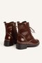Women's Winter thick sole dark brown patent leather casual boots TR01MK03D - 8