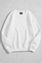 Men's White Crew Neck Hoodless Crew Neck Sweatshirt - 2