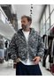 Gray Plush Fleece Jacket with Hood TW-7026 - 2
