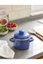 14 CM, 900 ML, NAVY BLUE ENAMELED POT, BABY FOOD POT
