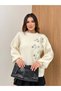 Women's Angora Sweater with Sequins and Puff Sleeves NK605 - 8
