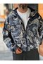 Blue Patterned Hooded Raincoat KNT-4652 - 4