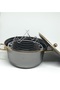 22 CM DIAMETER, 3-LITER ANTHRACITE-GOLD ENAMELED FRYING PAN AND SOUP/SAUCE POT - 5