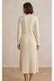 Round-Neck Braided Short Poncho Cardigan, Long-Sleeve Midi Dress with Elastic Waistband and Pleats, Knit Two-Piece Set - 5