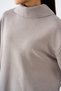 Women's Sweatshirt with Snap Collar Detail, 3-Ply, Light Gray - 5