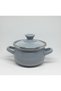 GRAY 16 CM 1250 ML ENAMELED POT WITH ENAMELED LID - 2