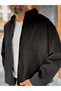 Oversized Lined Jacket with Black Zipper KNT- - 5