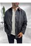 Black Leather Jacket with Zippered Pockets MRK-2341 - 7