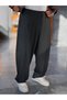 Anthracite Pleated Loose-Fit Baggy Pants KNT-4600 - 2