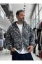 Gray Plush Fleece Jacket with Hood TW-7026 - 4