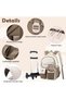 Rolling School Backpack for Boys Girls Khaki Trolley Bag - 3