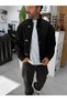 Black Gabardine Jacket with Front Hooks DF-3564 - 4