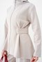 Women's Zipper-Front Hooded Sweatsuit Set in Stone - 5