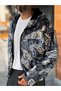 Blue Patterned Hooded Raincoat KNT-4652 - 7