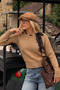 Women's Camel-Neck Lace-and-Collar Detail Soft-Textured Knit Sweater
