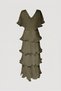 Astra V-Neck Tiered Pleated Long Chiffon Evening Dress - 8