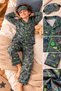 Boys' Button-Front, Patterned, Long-Sleeved Pajama Set and Eye Mask - 3