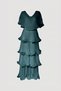 Astra V-Neck Tiered Pleated Long Chiffon Evening Dress - 7