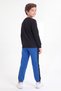 Boys' Round-Neck Sweatsuit Set with Striped Detail and Print - 5